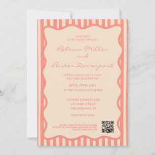 Invitación Código QR de boda con pinceladas pintadas capricho
