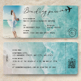 Invitación código QR de Boda de destino de Boda de Embarque e