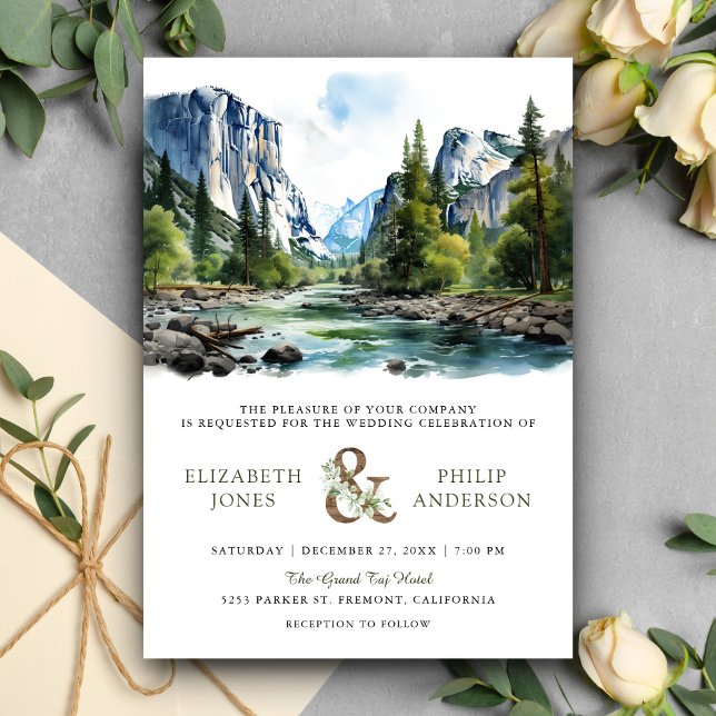 Invitación Código QR de boda del Parque Nacional Yosemite con (Subido por el creador)