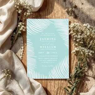 Invitación Código QR de Boda Elegante Chic Playa Tropical Pal