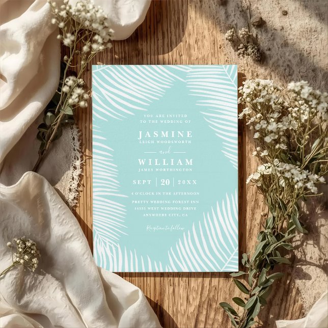 Invitación Código QR de Boda Elegante Chic Playa Tropical Pal (Subido por el creador)