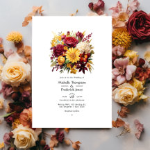 Código QR de Boda floral marrón y amarillo