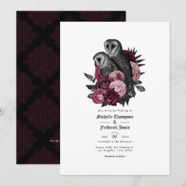 Invitación Código QR de boda gótica de glamour vintage de col