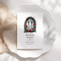 Código QR de boda gótica de ventana de castillo de
