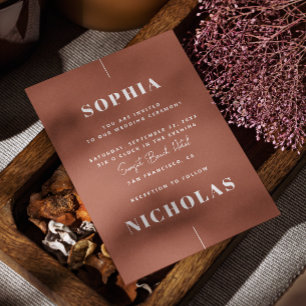 Invitación Código QR de boda minimalista elegante de otoño en