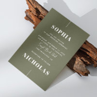 Código QR de boda minimalista elegante en verde ol