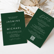 Código QR de Boda Moderno Verde Todo en Uno Script