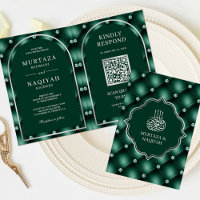 Código QR de Boda Musulmana con Borla Verde Esmera