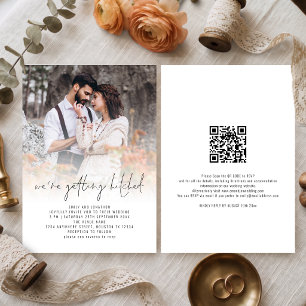 Invitación Código QR de Boda Superposición de Foto Getting Hi