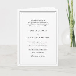 Invitación Código QR de boda tradicional en blanco y negro