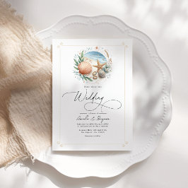 Invitación Código QR de bodas de playa de Moda costera