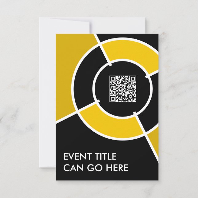 Invitación código QR de bullseye de naranja (Anverso)