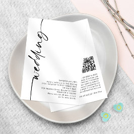 Invitación Código QR de Caligrafía Elegante de cualquier colo