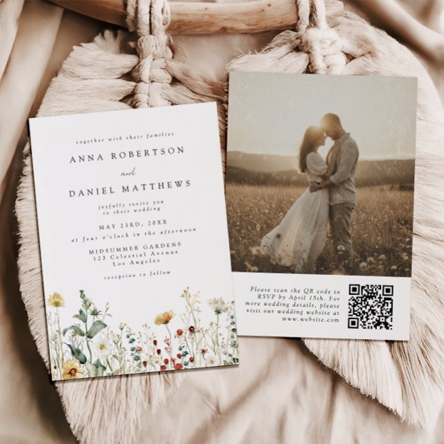 Invitación Código QR de Campo de Flores Silvestres de Verano  (Subido por el creador)