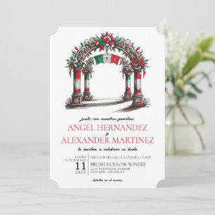 Invitación Código QR de Celebración de Boda Mexicana