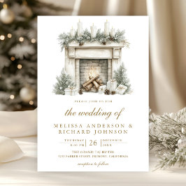 Invitación Código QR de chimenea de Navidad para boda todo en