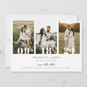 Invitación Código QR de Collage de fotos moderno Guardar la f