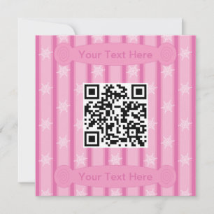 Invitación Código QR de copo de nieve rosa divertido y elegan