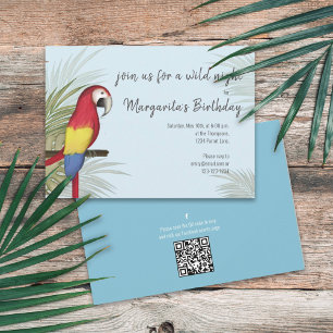 Invitación Código QR de cumpleaños silvestre botánico para re