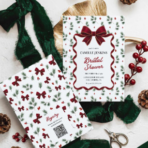 Invitación Código QR de Despedida de Soltera de Navidad Elega