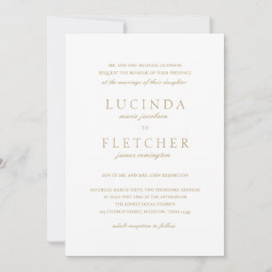 Invitación Código QR de dinero antiguo dorado boda elegante