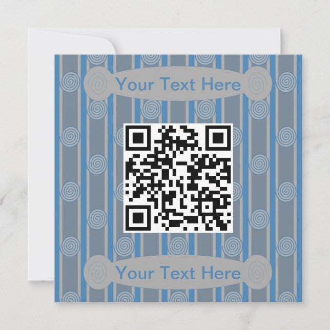 Invitación Código QR de espiral divertida y divertida (Anverso)