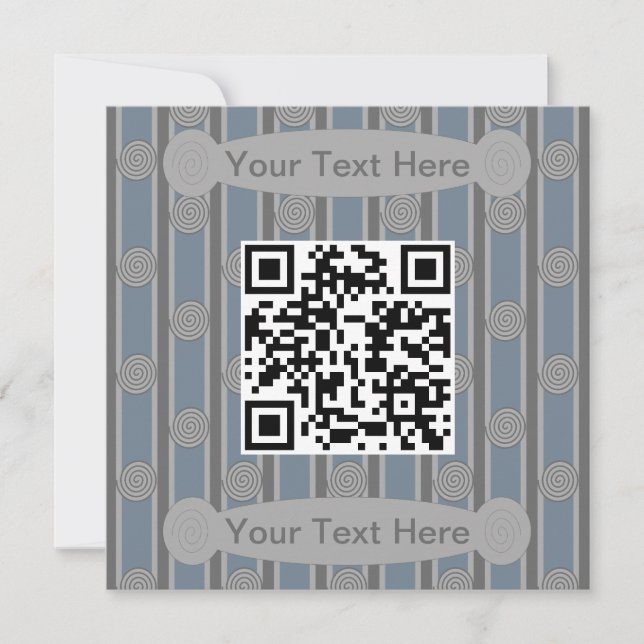 Invitación Código QR de espiral divertida y divertida (Anverso)