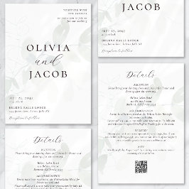 Invitación Código QR de Eucalyptus All in One Boda