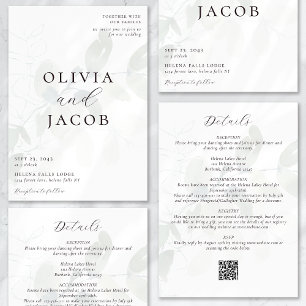 Invitación Código QR de Eucalyptus All in One Boda