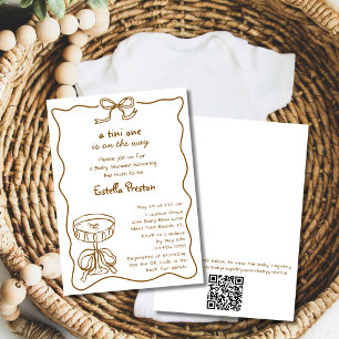 Invitación Código QR de Fiesta de Bebé con Martini Caprichoso