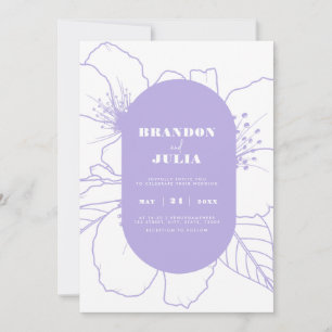 Invitación Código QR de Floral Moderno Dibujado con Contorno