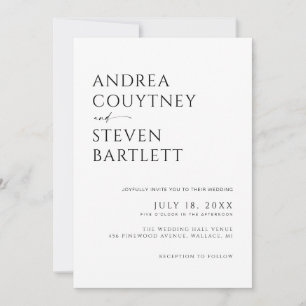 Invitación Código QR de Foto Boda en Blanco y Negro