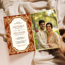 Código QR de Foto Bodas Indias Naranja Oxidado Enc