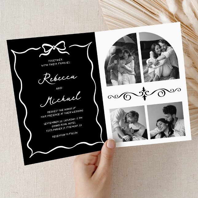 Invitación Código QR de foto de arco blanco dibujado a mano d (Subido por el creador)