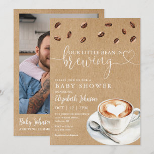 Invitación Código QR de Foto de Baby Shower de Preparación de
