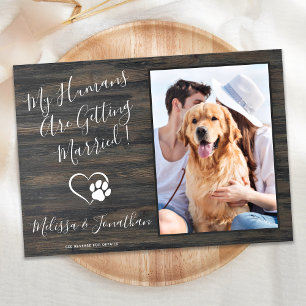 Invitación Código QR de foto de boda de mascota rústica para 