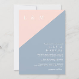Invitación Código QR de foto de boda minimalista en azul polv