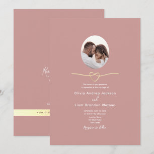Invitación Código QR de Foto de Boda Romántico Polvoriento Ro
