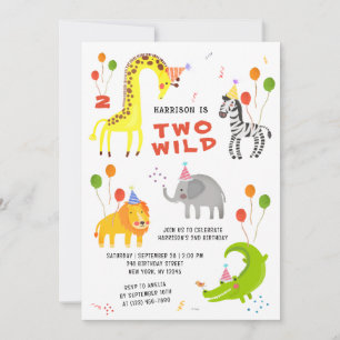 Invitación Código QR de foto de dos animales de safari salvaj