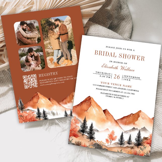 Invitación Código QR de Foto de la Montaña de Terracota para  (Subido por el creador)