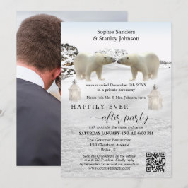 Invitación Código QR de foto de oso polar después de la invit