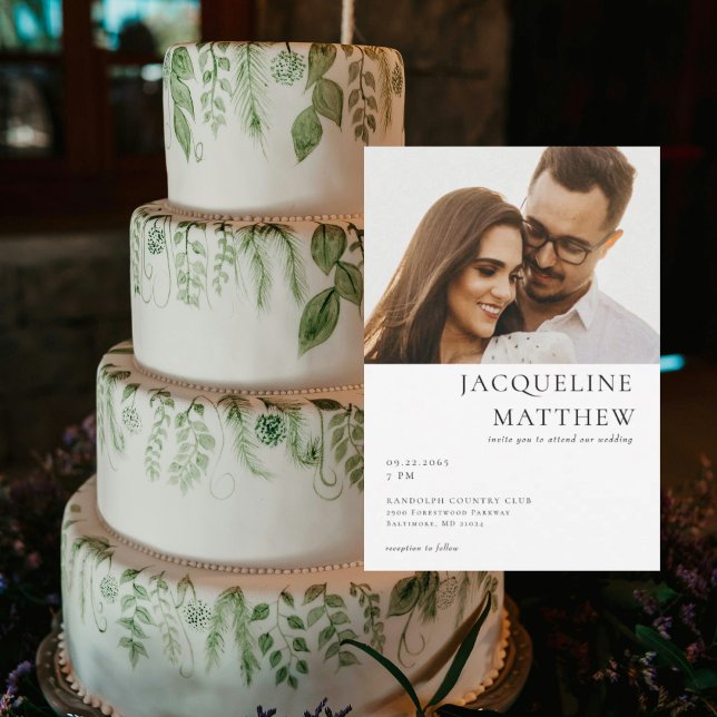 Invitación Código QR de foto de pareja contemporánea Boda (Subido por el creador)