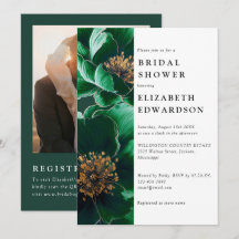 Código QR de Foto Floral Verde Esmeralda para Desp