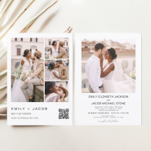 Código QR de foto minimalista Boda blanco