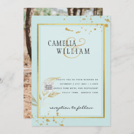 Invitación CÓDIGO QR de FOTO moderno Invitar o guardar fecha