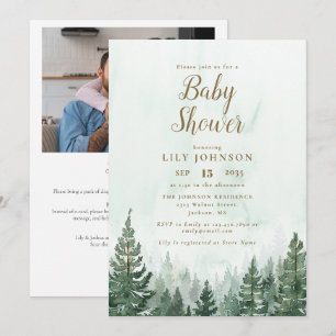 Invitación Código QR de foto todo en uno para baby shower en