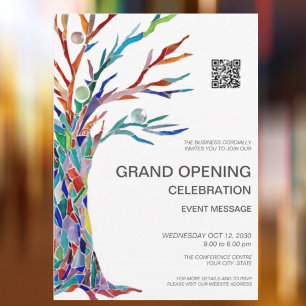 Invitación Código QR de Gran Apertura Comercial