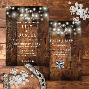 Invitación Código QR de herraduras occidentales Todo en uno B