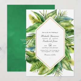 Invitación Código QR de hojas tropicales de acuarela RSVP Bod