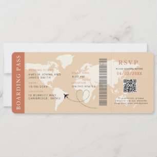 Invitación Código QR de la boda de destino de Boho Boarding